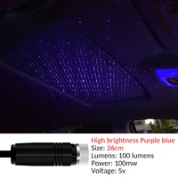 car roof projection light usb portable star night light adjustable led galaxy atmosphere light interior ceiling projector purple