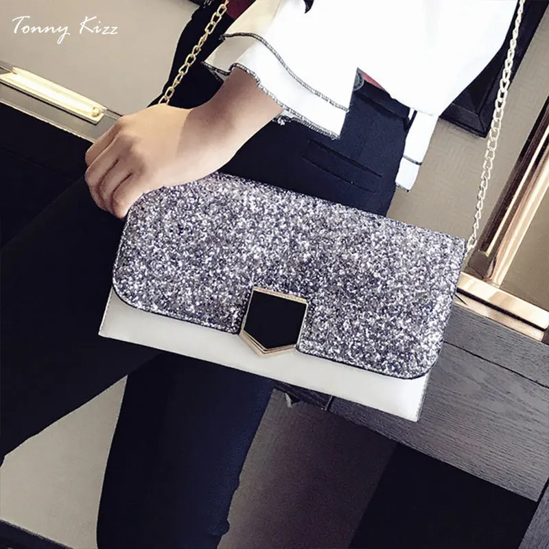Women clutch fashion evening bags with chain lady crossbody shoulder handle female handbags top new | Багаж и сумки