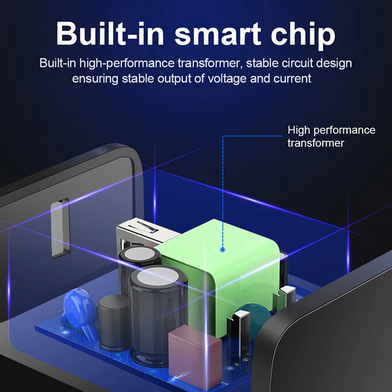 Встроенный смарт-чип 3A безопасное быстрое зарядное устройство USB 100-240 В
