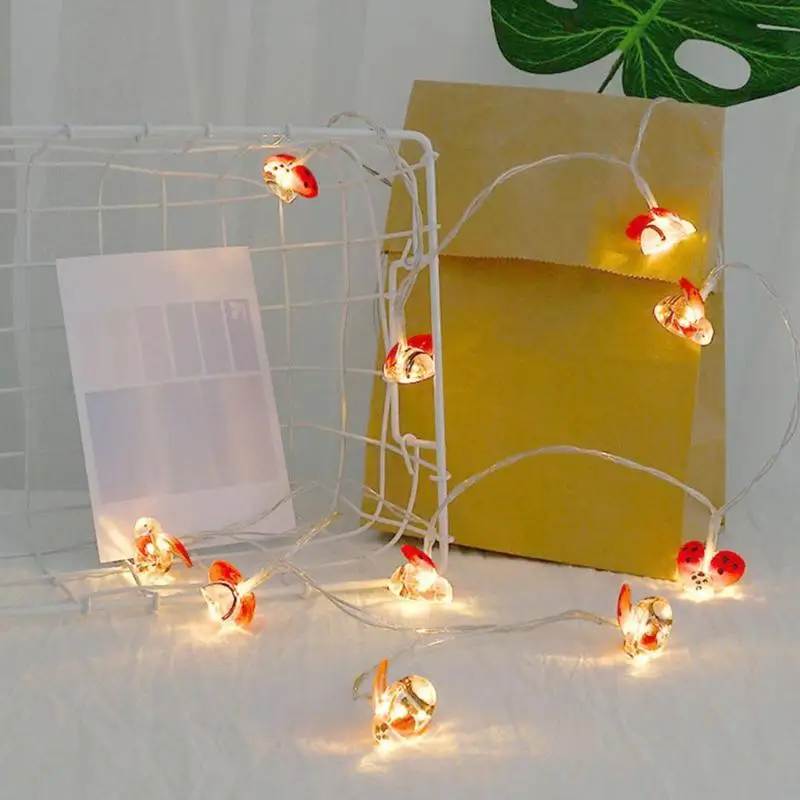 Светодиодный гирлянды в форме божьей коровки 10 светодиодный водонепроницаемый