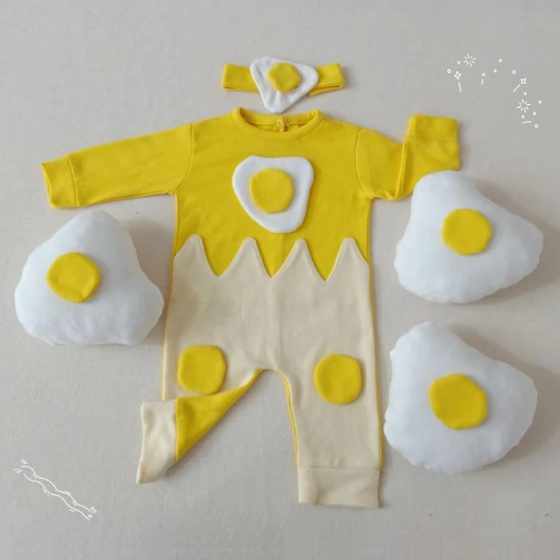 

5Pcs Baby Headband Romper Bodysuits Pillow Set Newborn Photography Props Outfits A2UB