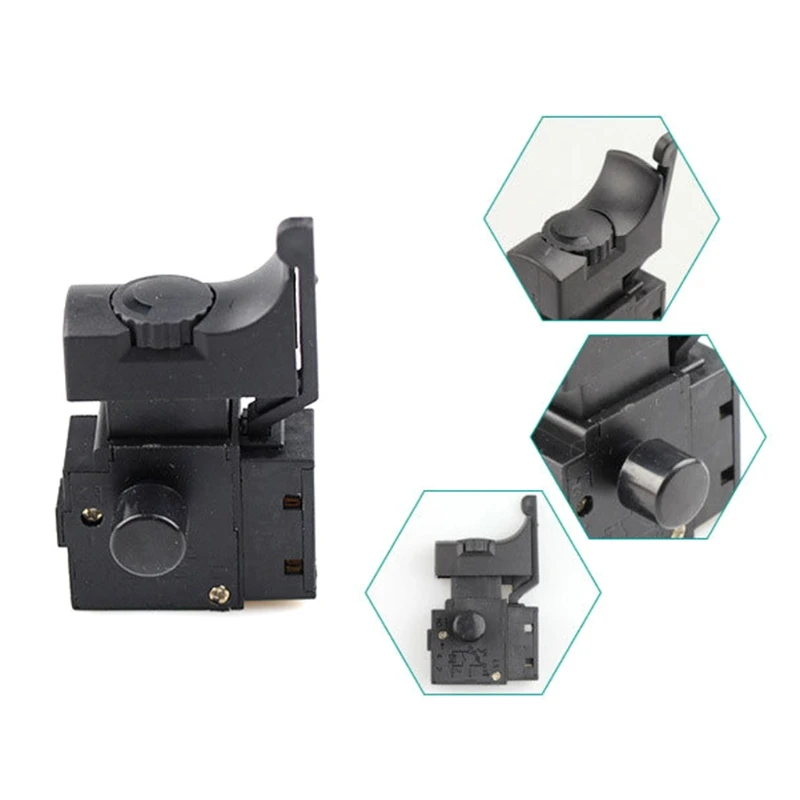 

2pcs FA2-6/1BEK Lock on Power Tool Electric Drill Speed Control Trigger Button Switch 6(6)A 250V 5E4 G8TB