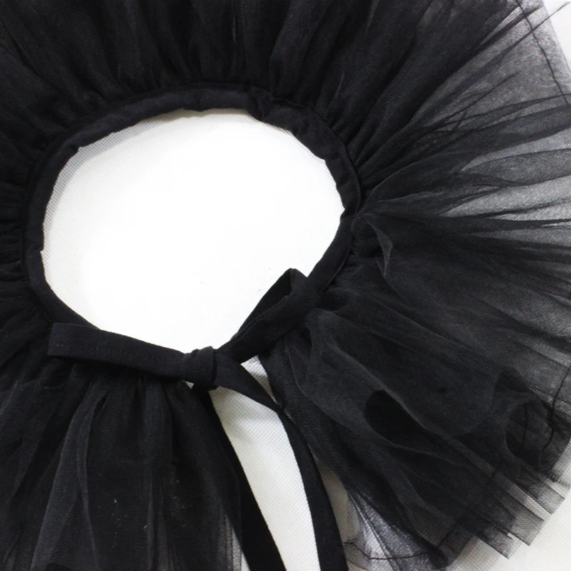 

Victorian Ruffled Mesh Fake Collar Shawl Tulle Clown Cosplay Neck Ruff Choker