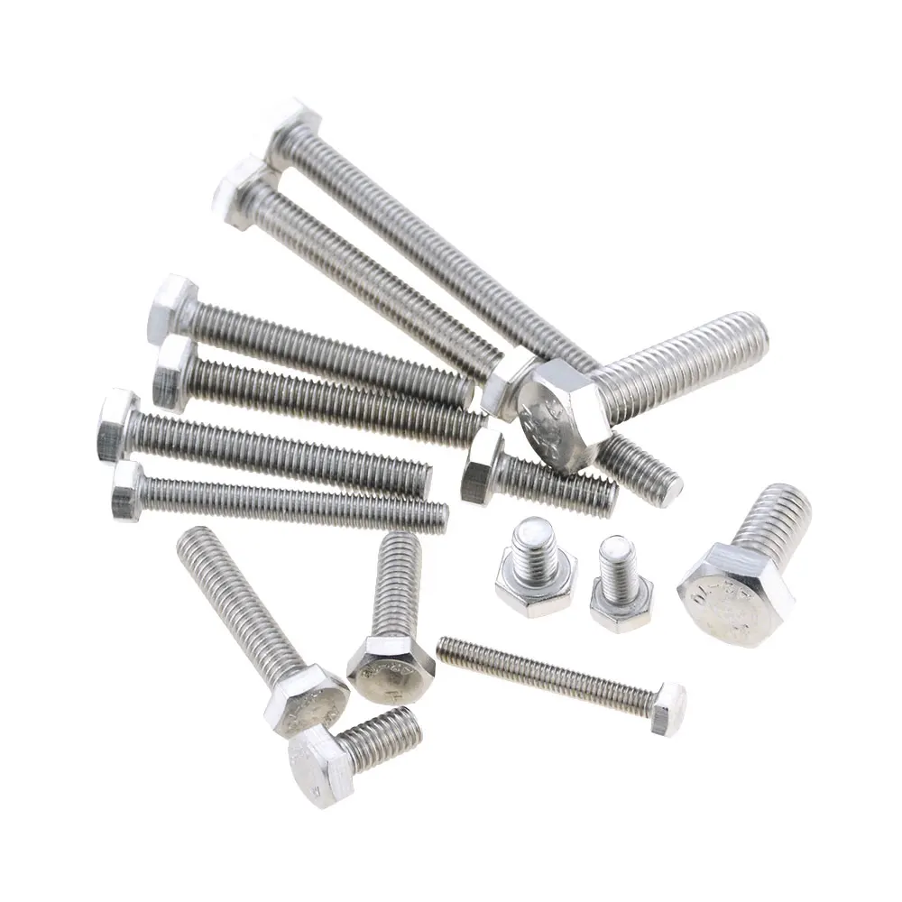 

A2-70 304 Stainless Steel M3 M4 M5 M6 M8 M10 M12 Metric Thread DIN933 External Outside Hex Hexagon Head Cap Screw Bolt L=8-150mm