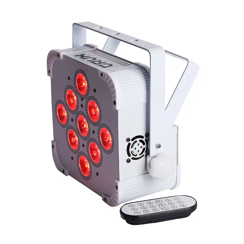 WHTIE чехол наличии 9pc18W 6in1 RGBAW + УФ Батарея Беспроводной светодиодный Par Светильник