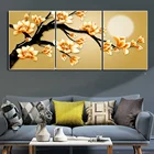 5D алмазная вышивка, картина с цветущими ветками дерева, Алмазная мозаика, домашний декор, полноразмерная алмазная живопись ручной работы, 3 шт.