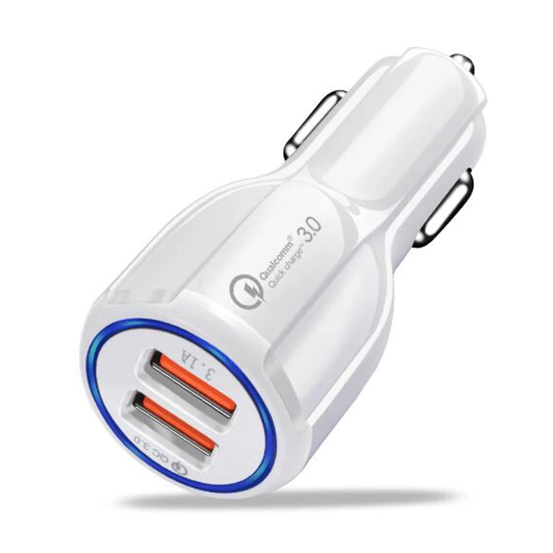 Новинка 2020 автомобильное зарядное устройство 2 USB QC 3 0 быстрая зарядка с портами