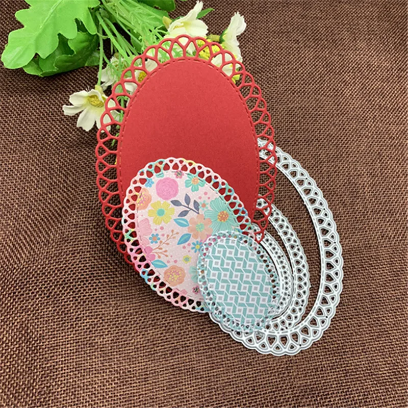 Овальная рама для гребешков 3 металлические режущие штампы/набор DIY альбом