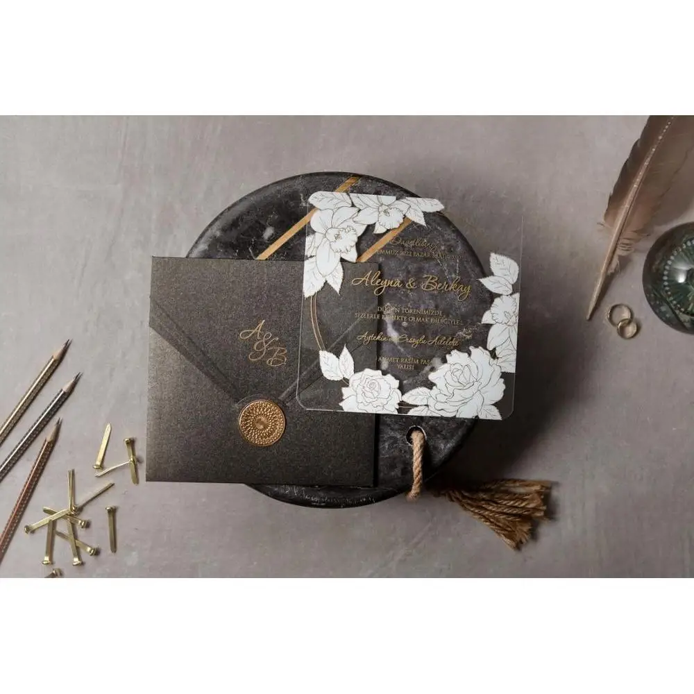 Лазерная резка роскошные свадебные пригласительные открытки элегантные