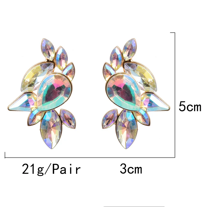 Женские серьги подвески ZA Разноцветные с кристаллами ювелирные изделия