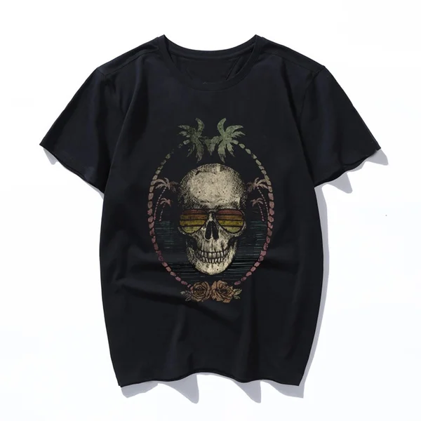 

palm skull 2019 Newest Men's Funny Printed T-Shirt Summer Cool Tops Fashion Tees