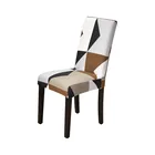 Чехлы для обеденных стульев с принтом из спандекса, современные съемные чехлы с защитой от грязи, стрейч на кресло для банкета и дома