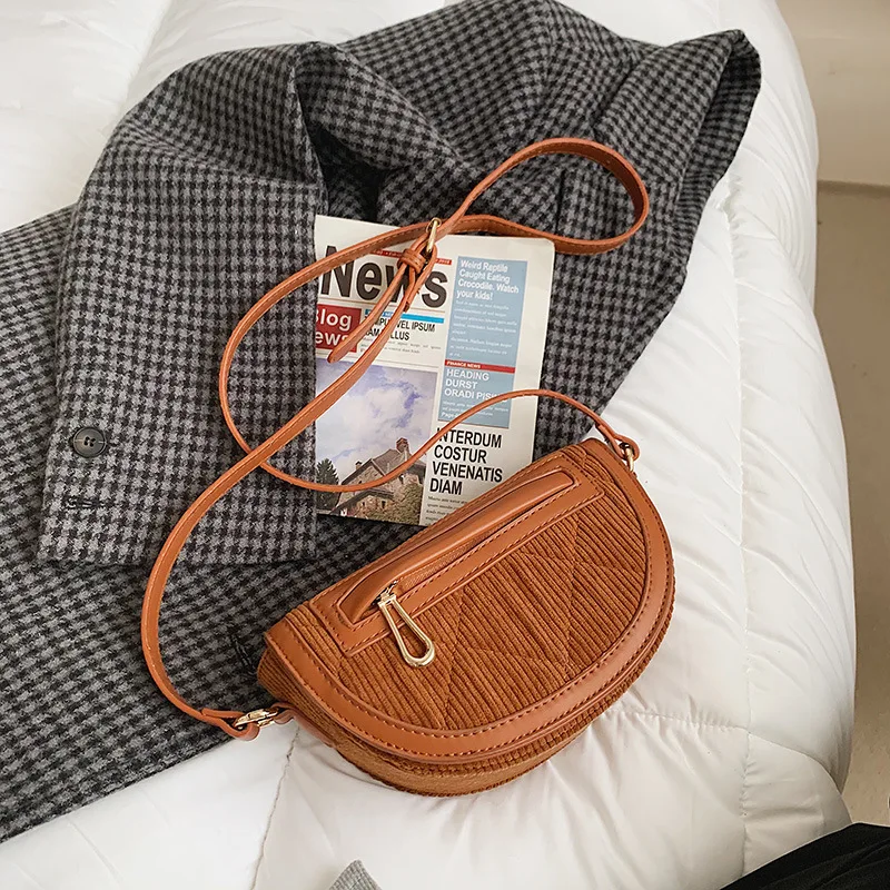 

Сумка-Кроссбоди в форме седла, винтажная Вельветовая поясная сумка, женские сумки для девочек, модная сумка-мессенджер на плечо, поясная сум...