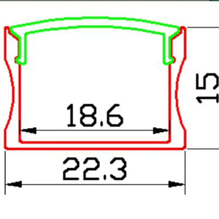 2 м/шт. алюминиевый канал с крышкой и концевыми колпачками зажимами 50 м/лот