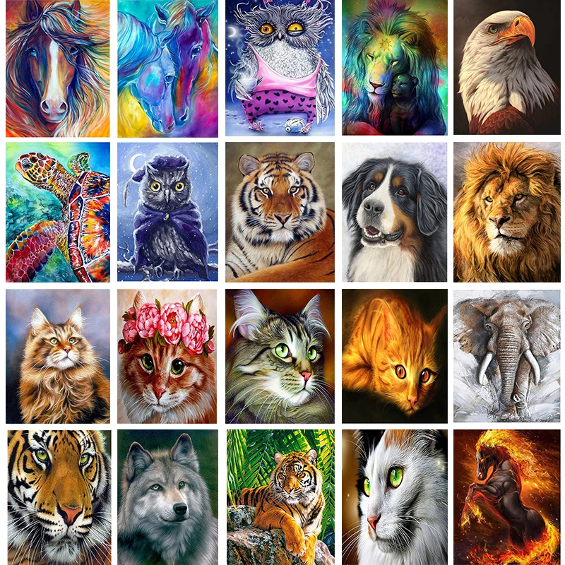 

Diamond Painting 5D Diamonds DIY Animal Cross Stitch Full Square Round Drill Embroidery Colorful Handmade Home Room Wall Decor