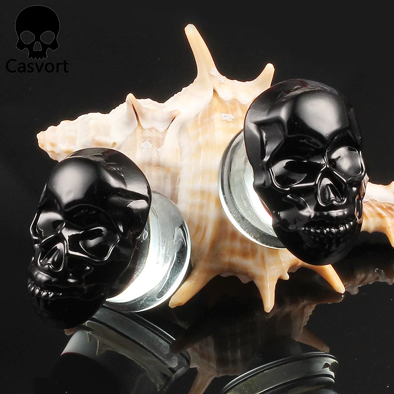 Casvort 2 шт. стеклянные украшения для пирсинга уха серьги расширители для пирсинга пробки стричеры диаметры для ушей подарок для женщин и мужчин