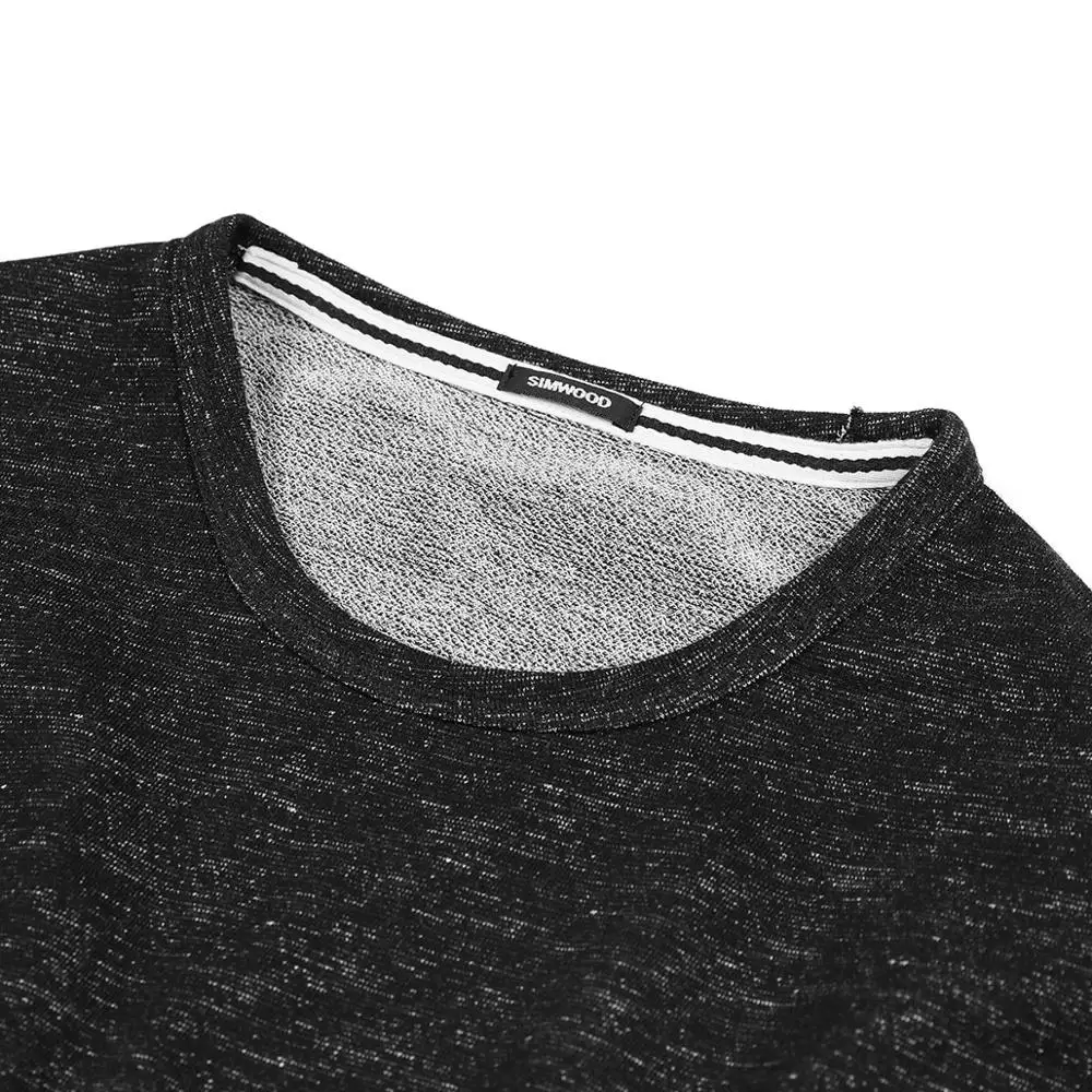 SIMWOOD Мужская футболка с длинным рукавом осень зима 2020 меланжевые топы высокого