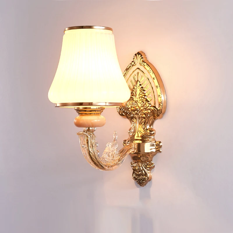 

European wall lamp Bedroom bedside lamp living room background wall corridor corridor creative crystal TV background wall lamps
