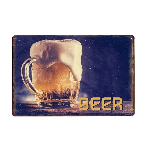 

Beer Metal Sign Plaque Vintage Poster Decoration Metal Wall Panel Bar Pub Customizable Modern Home Decoration Sign 8x12 Inches