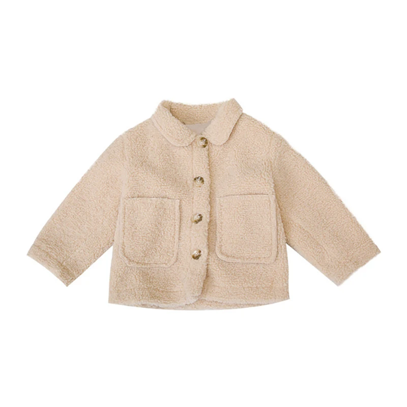 

Детское пальто, осенне-зимняя одежда для мальчиков и девочек, детское плюшевое пальто средней длины с запахом, однотонное хлопковое пальто ...