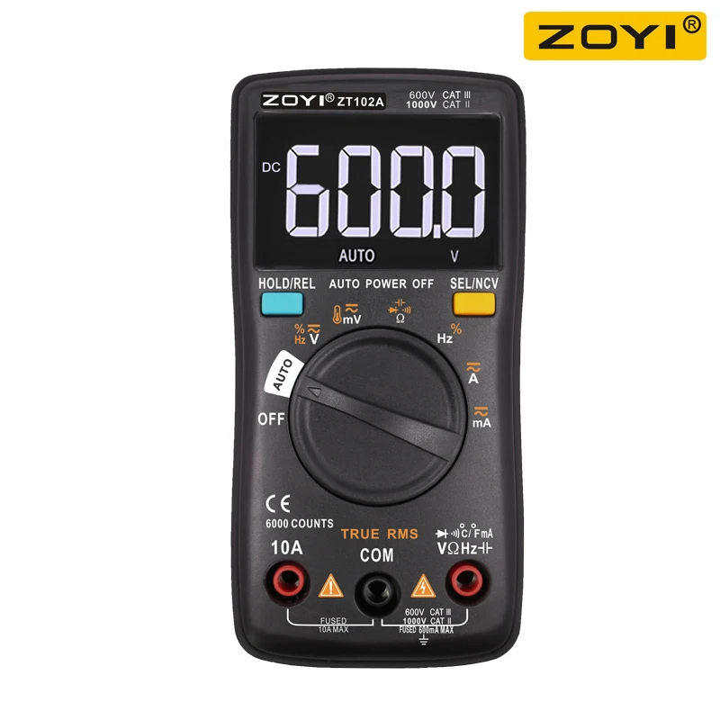 

ZOYI ZT102 / ZT102A Smart Digital Multimeter 6000 Counts Auto Range NCV Temperature Tester Meter