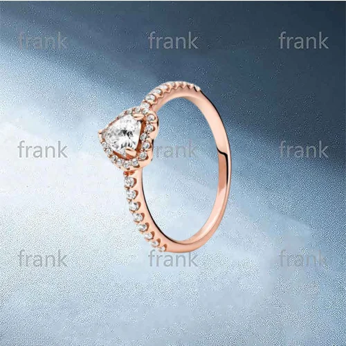 

188421C02 Rose Sparkling Elevated Heart Ring