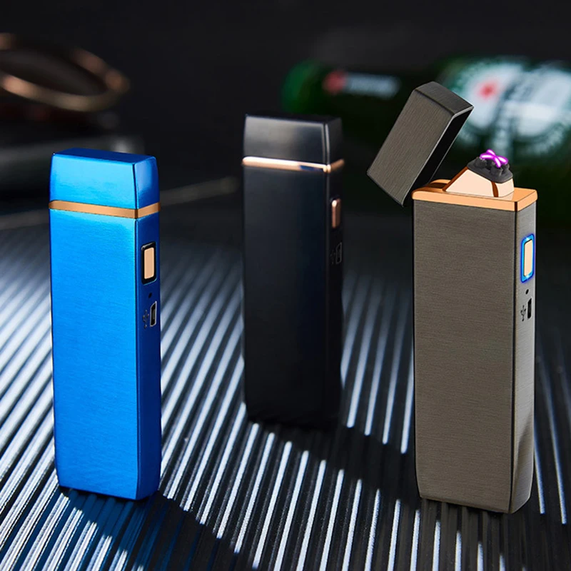 Двухдуговая электрическая зажигалка USB аккумуляторная ветрозащитная