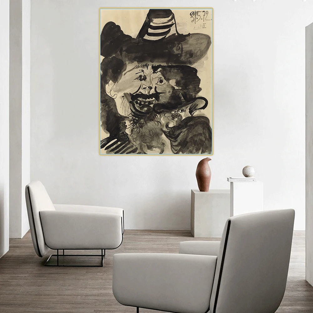 Цитон Пабло Пикассо бюст мужчины в шляпе Холст Картина маслом абстрактный постер