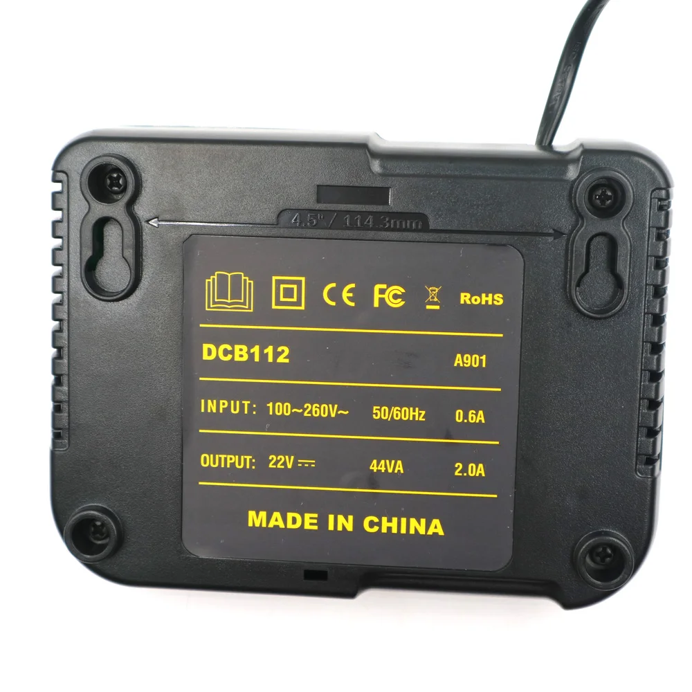 DCB112 10,8 V 14,4 V 18V ионно-литиевая Батарея Зарядное устройство 100-260V 50/60 D-65510 DCB105 DCB200 DCB201 DCB100 Замена для Dewalt Зарядное устройство