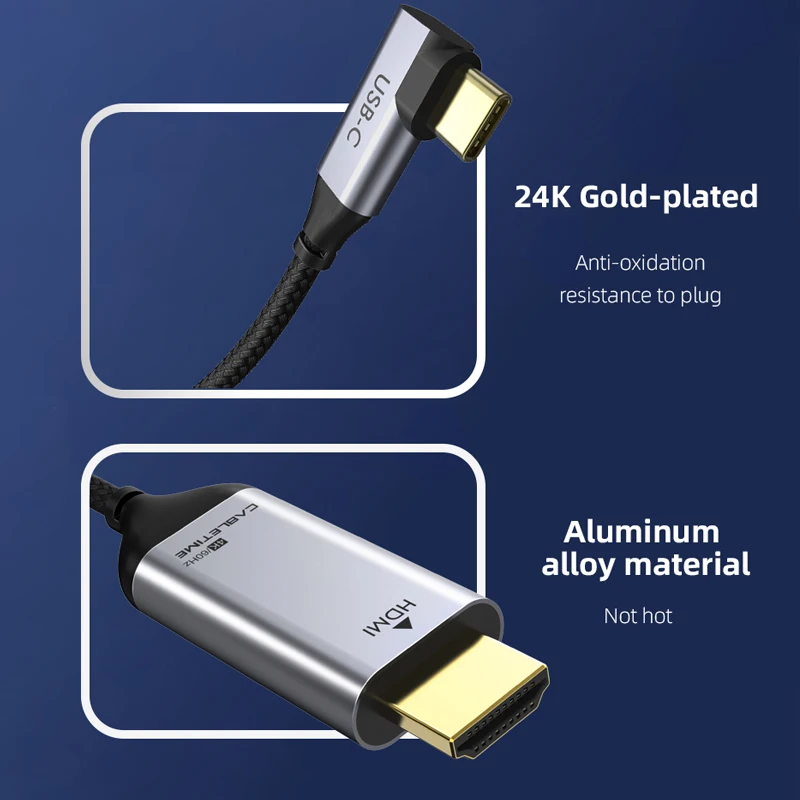 CABLETIME Тип USB C на HDMI кабель-Переходник портом Thunderbolt 3 конвертер для MacBook Huawei Mate 30 Pro