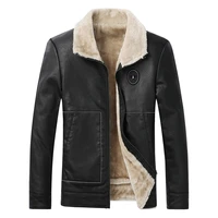 leather jacket men winter brand high quality pu leather outwear business coats male fleece liner warm mens leather jackets s 4xl