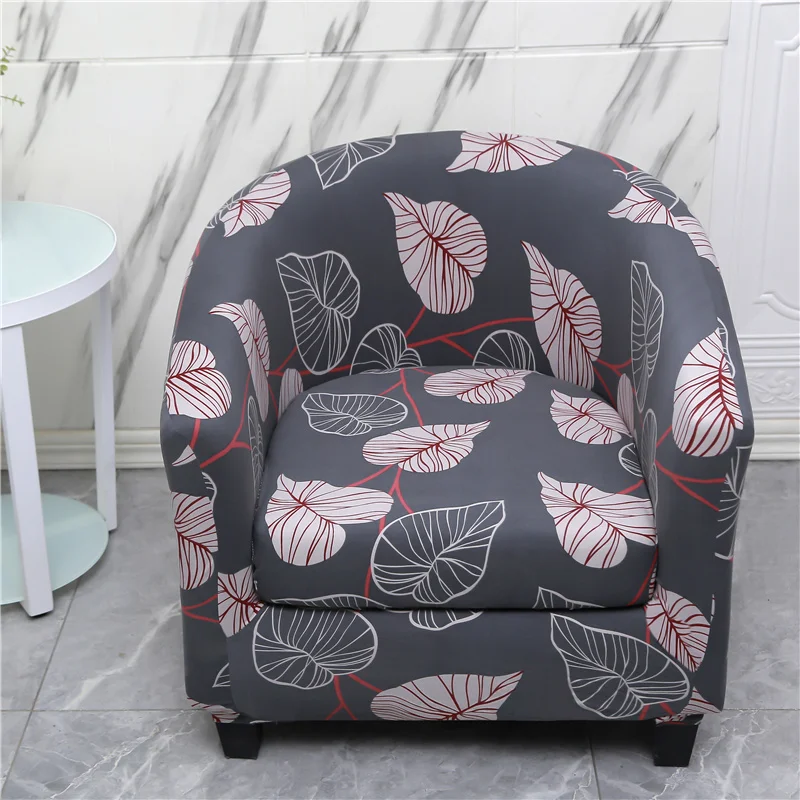 Чехол для кресла с принтом листьев стильный растягивающийся чехол из спандекса