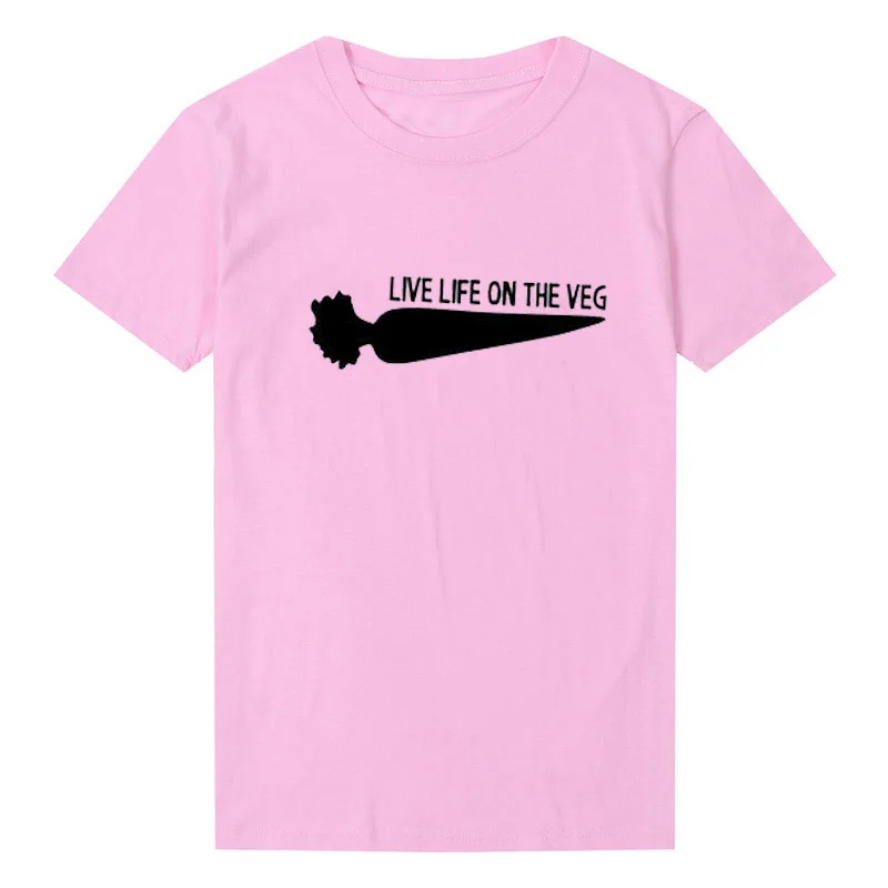 Футболка женская Вегетарианская с круглым вырезом и принтом моркови | Женская