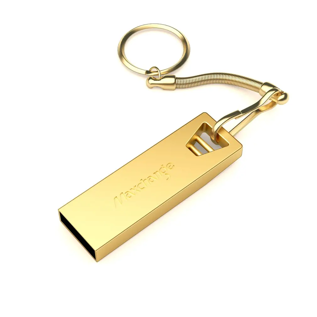 Золотой Универсальный металлический прямоугольник ручка драйвер карта памяти USB