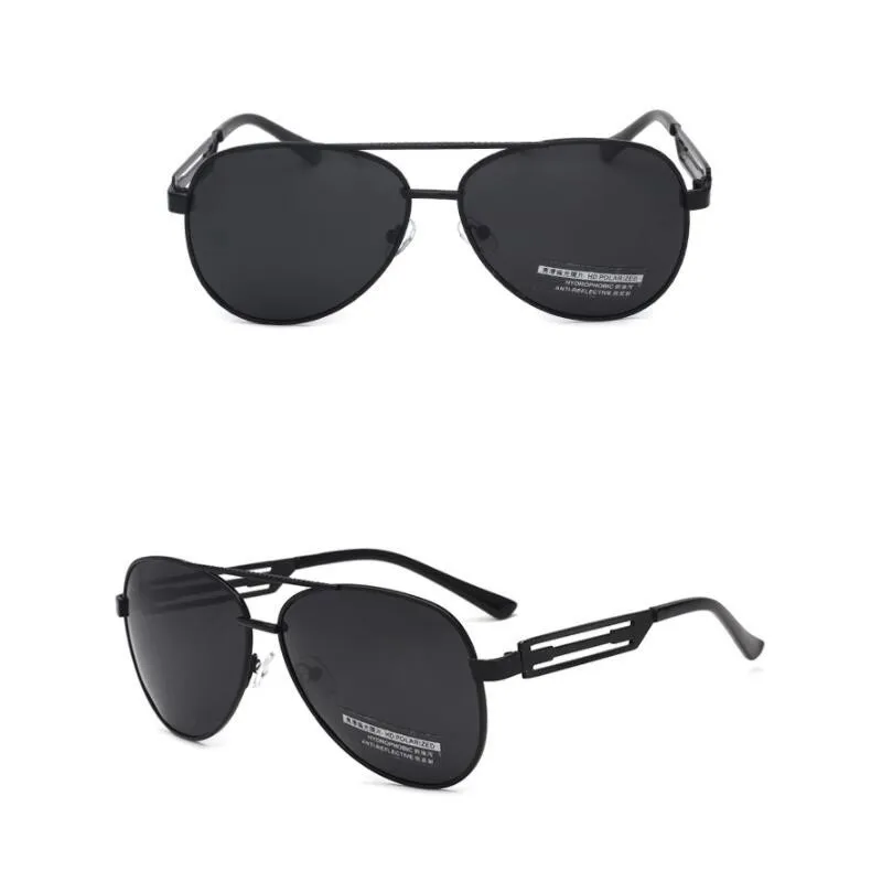 Новые поляризованные солнцезащитные очки с большой металлической оправой и