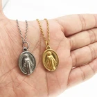 100% подвески и ожерелья из нержавеющей стали Дева Мария медальон для женщин крест Virgen Мария медальон чокер религиозный