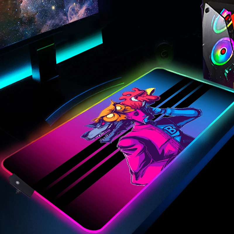 RGB Hotline Майами коврик для мыши XL светодиодный игровой клавиатуры мышь большие