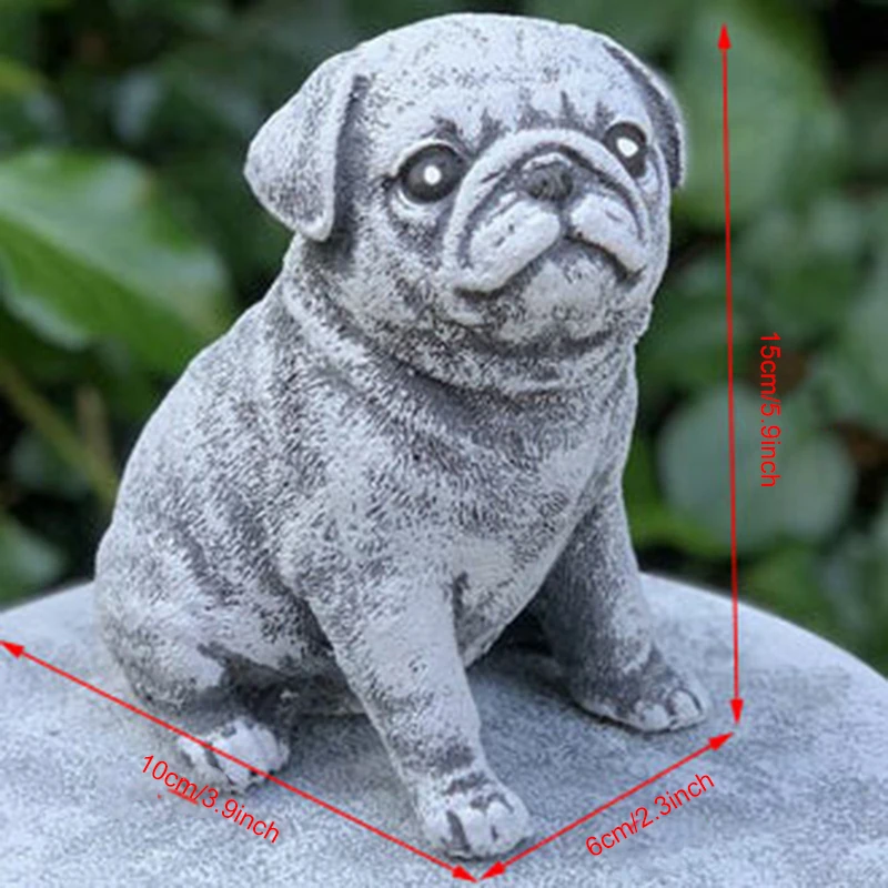 

Pug Statue Garden Decor Simulation Puppy Resin Ornament For Home Yard Garden Decoration Jardineria Decoracion Tuin Decoratie