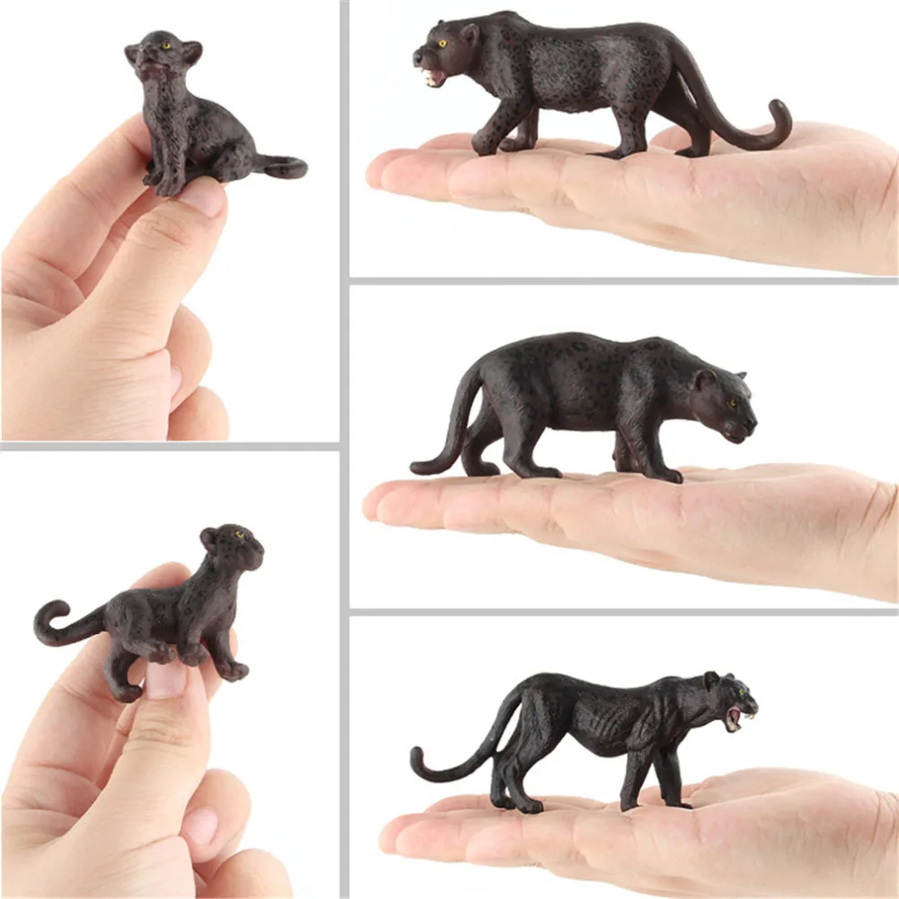 12*4 5 см детские игрушки Дикая жизнь животные черные леопардовые модели Детские