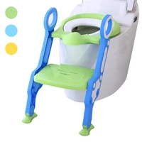 baby children kids potty seat with ladder cover toilet folding chair pee training urinal seating yh 17