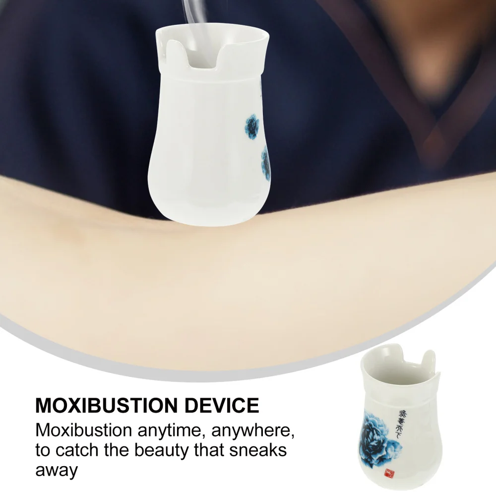 

1Pc Moxibustion Pot Porcelain Scraping Pot Moxibustion Can Cone Burning Tool