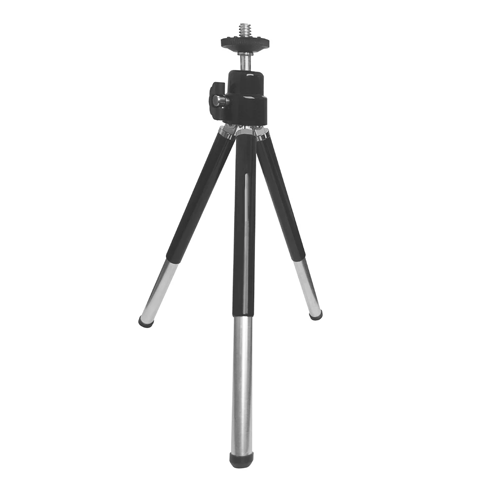 Protable Mini Tripod Aluminum Metal Light Weight Folding Tripod Stand Mount 1/4 Screw for Smartphone with Phone Clip Tripod