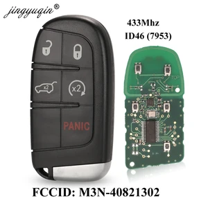 jingyuqin 433mhz id46 chip 5 buttons remote car key fob for jeep grand cherokee m3n 40821302 m3n40821302 free global shipping