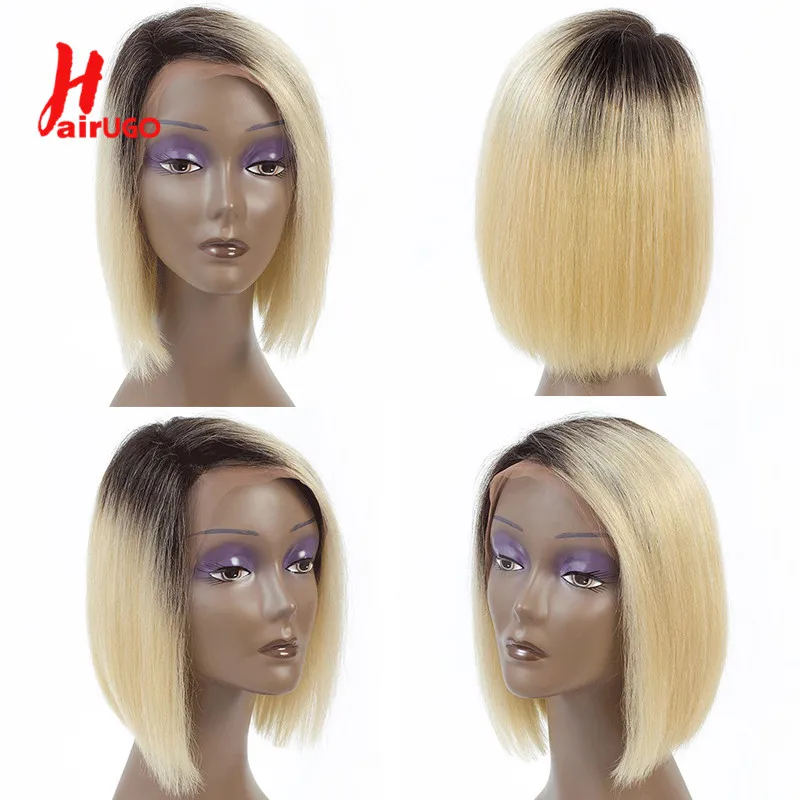 Парик HairUGo T1B 613 с эффектом омбре светлый боковой частью парик из человеческих