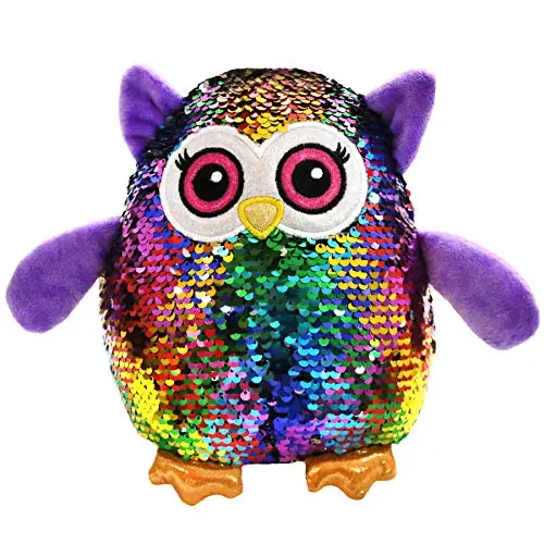 

Athoinsu Flippable Sequin Owl Stuffed Animal Sparkle Plush Toys with Reversible Two-Side Glitter Sequins Nice Gifts for Kids