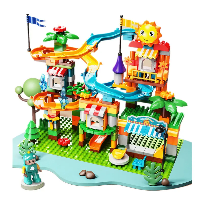 

207PCS Racing Car Track Slide Big Size Building Blocks DIY Assembly Compatible Bricks Toys for Boys Girls