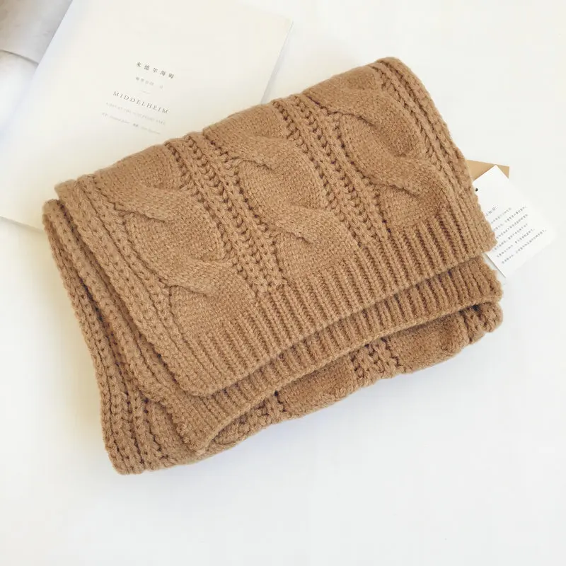 

Scarf female autumn and winter twist couple scarf fashion wild warm shawl White