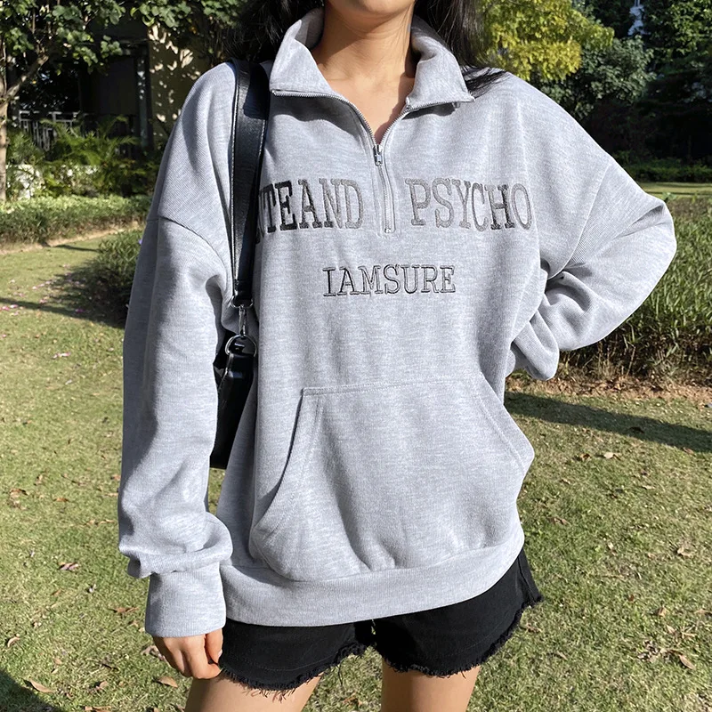 

Женские толстовки BONJEAN с буквенным принтом, осенняя одежда 2020, топы и пуловеры, толстовки с длинным рукавом и высоким воротником, BJ3390