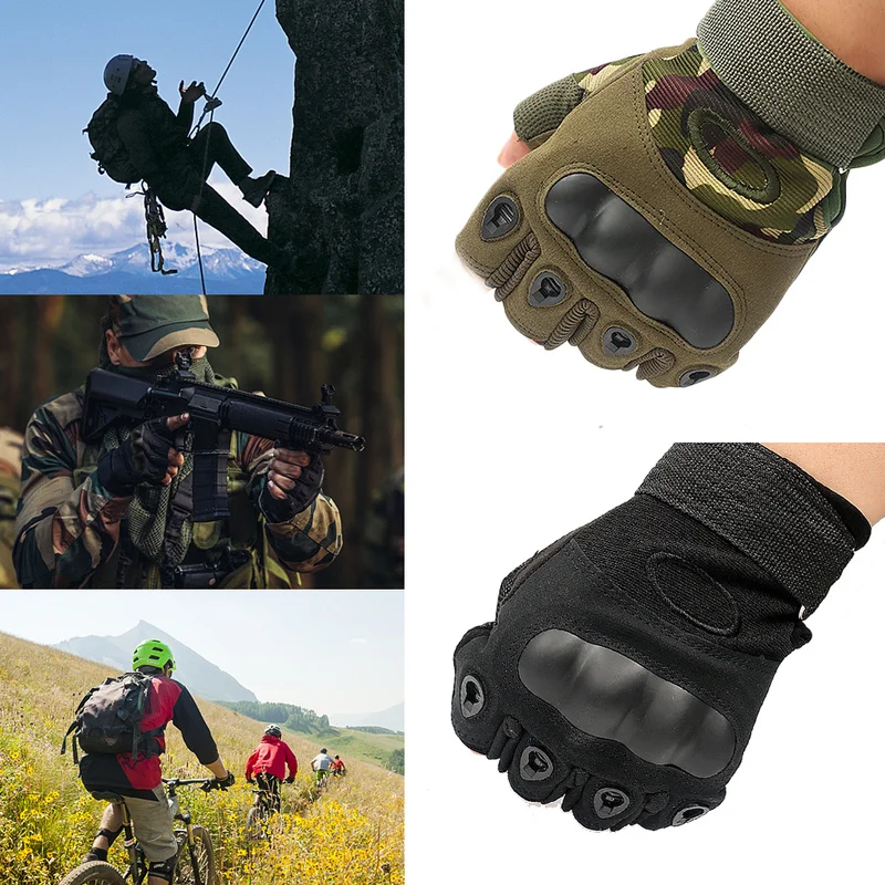 

Men Fingerless Gloves Cycling Gloves Outdoor Sports Fitness Anti-slip Anti-sweat Motorcycle Bicycle Cycling Half Fingers Gloves