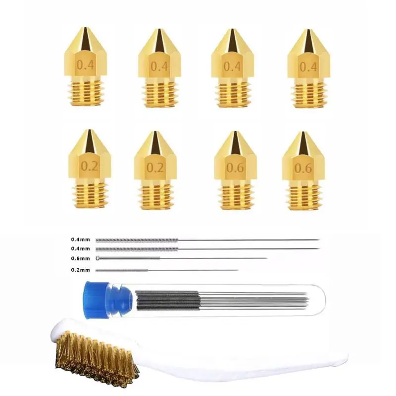 

3D Printer Extruder Nozzles 0.4 mm Hardened Steel Stainless Steel Brass Nozzle